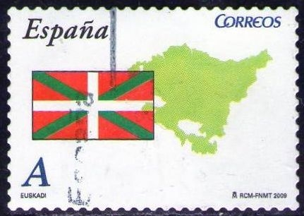 z vendido España 2009 4451 Sello º Banderas y Mapas Euskadi Timbre Espagne Spain Spagna